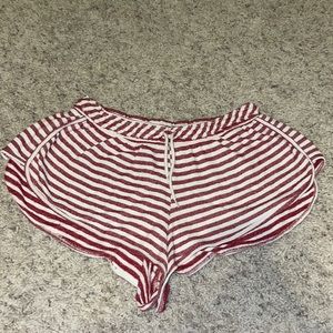 Free people red and whit striped shorts